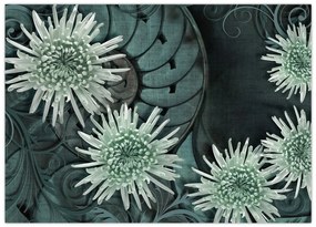 Obraz - Zielone kwiaty (70x50 cm)