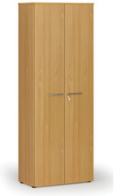 Szafa biurowa z drzwiami PRIMO WOOD, 800 x 420 x 2128 mm, buk