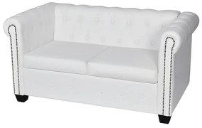 2-osobowa biała sofa w stylu Chesterfield - Charlotte 2Q