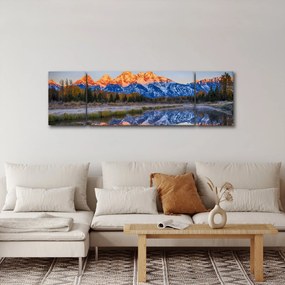 Obraz ośnieżonych szczytów górskich (170x50 cm)