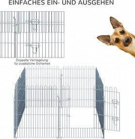 PawHut Kojec dla Szczeniąt Metalowy Wybieg Bezpieczny 63x76 cm Srebrny | Aosom PL