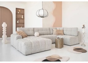 Beżowy rozkładany narożnik modułowy ze schowkiem (prawostronny) Lulu – Miuform