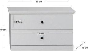 Komoda z Szufladami Niska do Przedpokoju DIVE 81 cm Biała Klasyczna