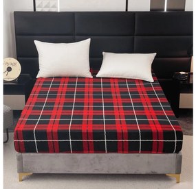 PrzytulneMieszkanie.pl Prześcieradło z mikropluszu ALBURY 200x200 cm czerwone