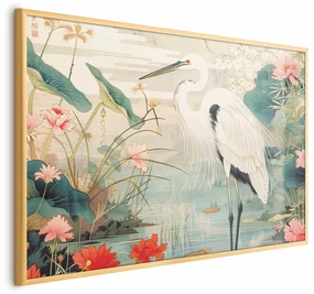 Plakat Nad azjatyckim stawem 60x40 cm z ramą złotą bez marginesu ARTGEIST B