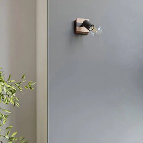 Czarny loftowy kinkiet z odsłoniętą żarówką - A392 F2-D48