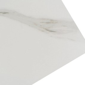 Stół Rozkładany Prostokątny VICTOR 160-240 cm Ceramiczny Biały Marmur/Czarny do Jadalni Nowoczesny Loft