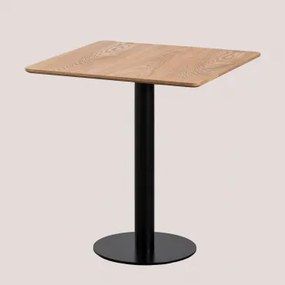 Kwadratowy Stół Barowy W Okleinie Jesionowej Frappe ↔︎ 70 Cm & Czarny - Sklum