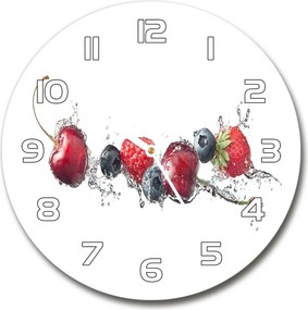 Zegar szklany na ścianę Owoce leśne