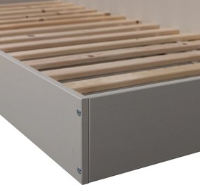 Szaro-beżowe łóżko jednoosobowe z litego drewna sosnowego bez stelaża 90x200 cm Carter – WOOOD