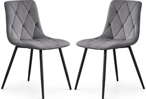Zestaw 2 grafitowych krzeseł tapicerowanych K6-W09