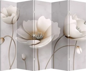 Parawan - Białe kwiaty (210x170 cm)