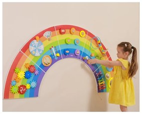 Viga drewniana tablica sensoryczno-manipulacyjna edu tęcza certyfikat fsc