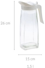 Szklany dzbanek z pokrywką, 1,5 l