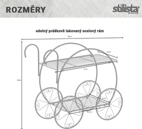 STILISTA Kwietnik, wózek, 66 x 60 x 28 cm, stal