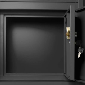 Biurowa szafa na akta z sejfem Filip II 90x40x185 cm antracyt