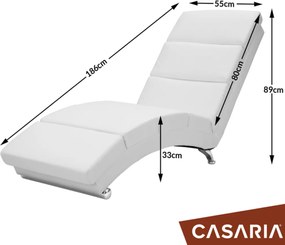 Leżanka LONDON, 186×55×89cm, biała Casaria