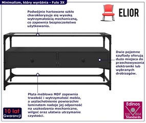 Czarna Szafka Pod Tv Ze Szklanym Blatem Oxel 5X