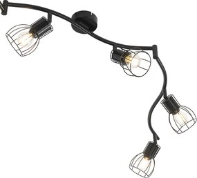 Nowoczesny plafon z reflektorami czarny 145 cm 6-świateł - Botu