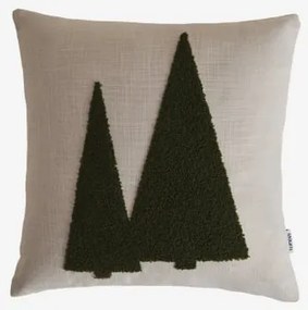 Kwadratowa Poduszka 40x40 Cm Z Bawełny Saurel Intensywny Verde Olive - Sklum