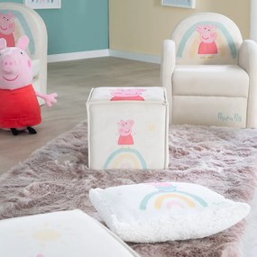 Biały aksamitny puf dziecięcy Peppa Pig – Roba