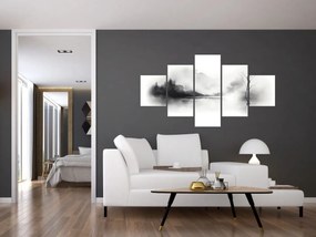 Obraz - Malowany tuszem krajobraz (125x70 cm)