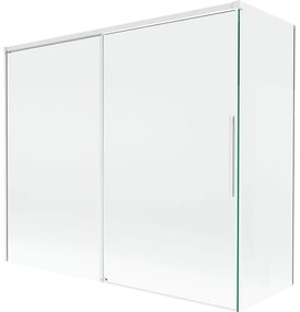 Mexen Rox parawan nawannowy 2-skrzydłowy rozsuwany 180 + 90 x 150 cm, transparent, biały - 8C9-180-090-20-00