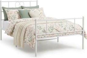 Białe metalowe łóżko rustykalne 100x200 cm W1-N69