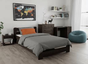 Łóżko Laura 90 x 200 cm, orzech Stelaż: Ze stelażem listwowym rolowanym, Materac: Materac Coco Maxi 20 cm