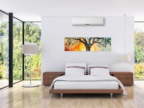 Obraz – Mozaika – słońce i drzewo I. (170x50 cm)