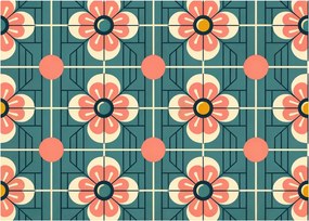 Obraz - Retro wzór z kwiatami (70x50 cm)