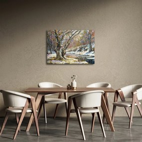 Obraz namalowanego zimowego krajobrazu (70x50 cm)