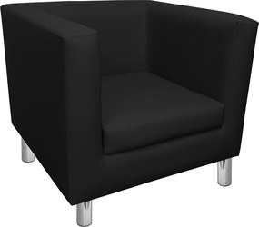 Fotel Monaco tkanina Eko-skóra : Kolor nogi - Chrom, Kolor tkaniny - EKO-SKÓRA - 1D, Wysokość nogi - 15 cm