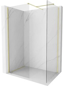 Mexen Kioto-X ścianka prysznicowa Walk-in 160 x 110 cm, transparent 10 mm, złota szczotkowana - 800-160-202-55-00-110-X