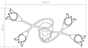 Lampa sufitowa z kloszami w formie kwiatów - EX214 Lireno 4X