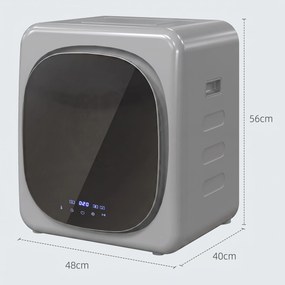 HOMCOM Suszarka wentylacyjna 4 kg z trybem Smart, 800 W, kompaktowa suszarka z bębnem ze stali nierdzewnej, srebrna | Aosom PL