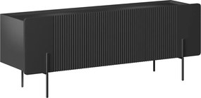 Szafka RTV Malmi 150 cm - czarny mat / czarne nóżki