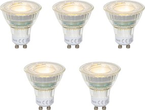 Zestaw 5 przezroczystych żarówek LED GU10 50mm 2.5W 450 lm 2700K