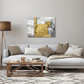Obraz na szkle - Złote kwadraty N⁰1 (70x50 cm)
