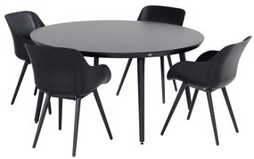 Czarny stół ogrodowy Hartman Sophie, ø 128 cm