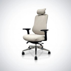 Fotel biurowy ergonomiczny jasnobeżowy: AXIS