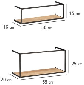 Półki na ścianę do pokoju GEO, 2 sztuki, WENKO