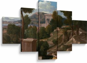 Obraz - Nicolas Poussin, Landscape with Saint John on Patmos, reprodukcje (125x70 cm)