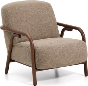 Szarobrązowy fotel z tkaniny szenilowej Sylo – Kave Home