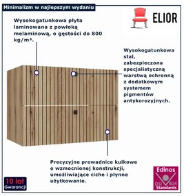 Wisząca szafka 80 cm ryflowana dąb evoke M6-R13