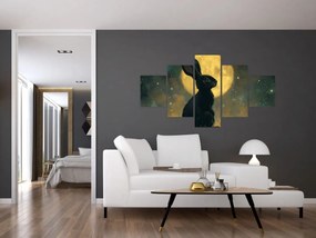 Obraz - Zając z księżycem (125x70 cm)