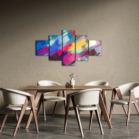 Obraz - Kolorowe pociągnięcia pędzlem (125x70 cm)