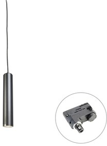 Designerska lampa wisząca czarna z adapterem szynowym 3-fazowym - 3-fazowa Tuba Small