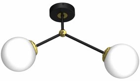 Lampa sufitowa, podwójna, nowoczesna JOY BLACK / GOLD 2xE14
