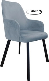 Krzesło WESTA tkanina Welur noga metalowa elegancki styl loftowy : Kolor nogi - Czarna profil, Kolor tkaniny - VELVET - BL06, Typ siedziska - Siedzisko obrotowe 360°